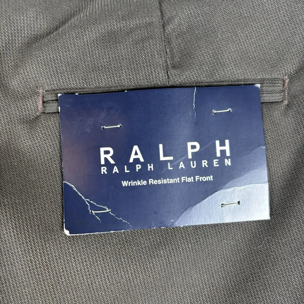 Ralph Ralph Lauren Wrinkle Resistant Flat Front Pants Men's 40x30 Brown NWTS